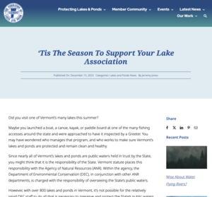 ‘Tis The Season To Support Your Lake Association