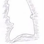 Silhouette outline Drawing of James Whitelaw